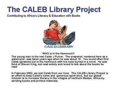 CALEB Library Project logo and description